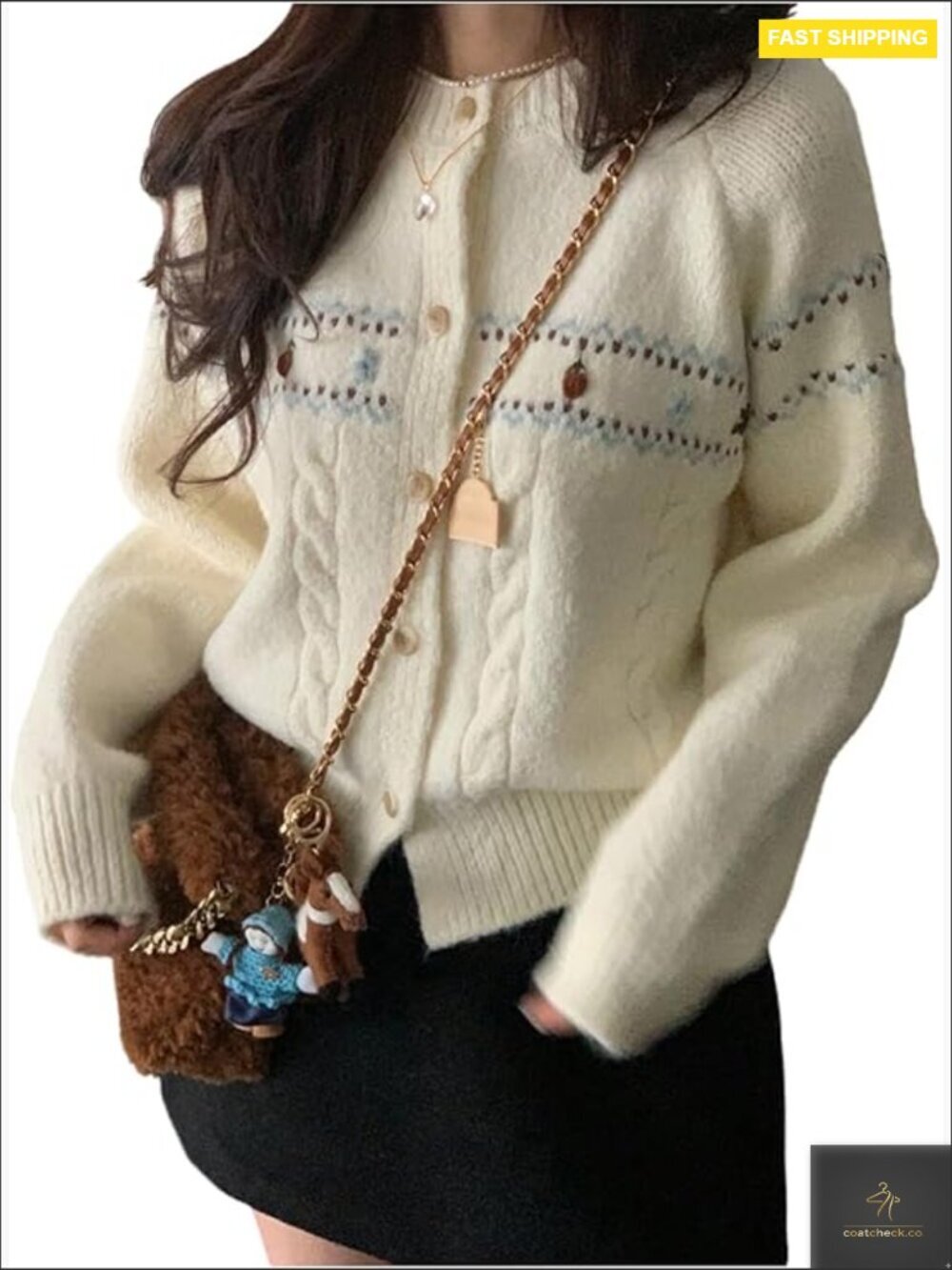 Chunky Boho Button Up Cardigan Embroidered Fall Trendy 2025 Cottage Core
